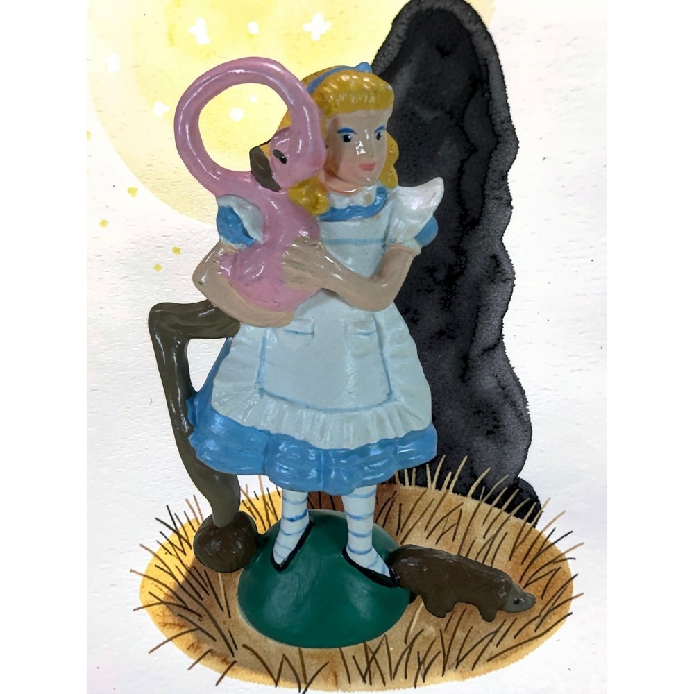 Vintage 1990 Hamilton Gifts Alice in Wonderland Flamingo Figurine 3.5"